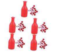 GANAZONO 5 Sets Portable Billiard Shaker Bottle Set with Durable Plastic Snooker Ball Props Easy to Use Game Accessories for Pea and Pill Pool Competitions Red Color