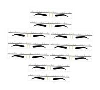 GANAZONO 50pcs Eyebrow Makeup Stencils and Ruler Set Yellow Wide Brow Measurement Tool for Precise Eyebrow Shaping for Makeup Artists and Beginners