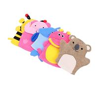 GANAZONO 5pcs Boy Girl's Bath Towel Cartoon Bath Scrubber Dual-purpose Gloves for Accessories Exfoliating in Shower for Newborn