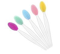 GANAZONO 5pcs Dual-sided Lip Scrub Brush Silicone Exfoliating Lip Care Tools Ergonomic Design Lemon Royal