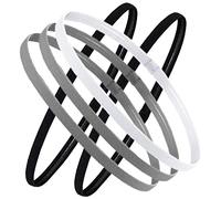 GANAZONO 5Pcs Elastic Yoga Headbands for Women Reusable Sweatbands Black Grey White Comfortable Sports Accessories for Running Workout Leisure Activities