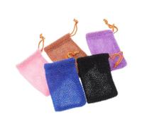 GANAZONO 5Pcs Hanging Mesh Soap Saver Bags with Drawstring Foaming Soap Net Pouches for Bathroom Quick Bubble Creation and Easy Drying Mesh Storage for Skin Cleaning