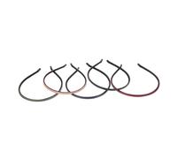 GANAZONO 5PCS Leather Covered Headbands for Women Thin Skinny Hair Hoops Simple Solid Colors Comfortable and Hair Accessories for Teens