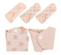 GANAZONO 5pcs Organic Cotton Washable Sanitary Pads for Women Reusable Breathable Menstrual Towels with Super Absorbent Power Foldable and Portable Hygiene Pads for Travel and Daily Use