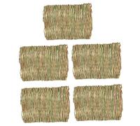 GANAZONO 5pcs Pet Woven Mattress Grass Mat for Rabbit Natural Small Animal Chew Toy Bed Woven Bed Mat for Indoor Use