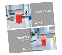 GANAZONO 5pcs Red Sharps Container Large Capacity Needle Disposal Bin for Tattoo Shops and Beauty Salons Professional Waste Storage Bucket with Split Lid for Home and Lab Use