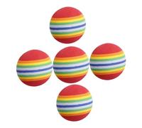 GANAZONO 5pcs Reusable Rainbow Cat Training Balls Interactive Elastic Pet Balls for Kittens Cats for Indoor Play and Chasing Fun Multi-colored Toys