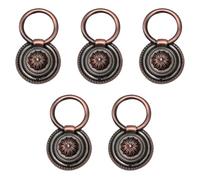 GANAZONO 5pcs Single Hole Vintage Cabinet Pulls for Bathroom Office Red | Metal, 47mm Diameter, Decorative European Style, Safe Multi-purpose Use, Furniture Handle Knob Accessory