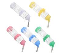 GANAZONO 5pcs Small Animal Water Dispenser Leakproof Hamster Water Bottle with Rolling Bearing System Hanging Feeder for Tanks Wire Crates Suitable for Rabbits Chinchillas Guinea Pigs