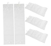 GANAZONO 5pcs Small Waterproof Pvc Wig Storage Bag 12cm x 48cm Hanging Pouch Hook for Hair Extensions Travel and Hair Business Organizer