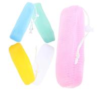 GANAZONO 5Pcs Soap Storage Bags with Scrubbing Net for Handmade Soap Quick-drying Maker Pouch in Mixed Colors White Red Yellow Green Blue