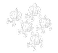 GANAZONO 5pcs White Metal Wedding Carriage Candy Boxes, Pumpkin Cart Shape Sweet Treat Holder, Party Favor Containers for Wedding and Celebration