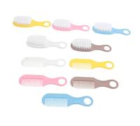 GANAZONO 5sets Care Set Soft Bristles Hairbrush and Scalp Comb for Newborn Cradle Cap Treatment in Blue Pink Yellow White Brown for Boy Girl Grooming and Bath Massage