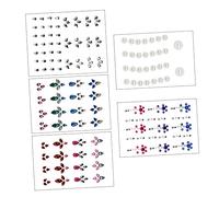 GANAZONO 5Sets Eye Gems Stick Rhinestone Stickers Face Decals for Makeup Festivals and Parties Self Adhesive Body Jewels for Women for Dress Up and Costumes