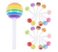 GANAZONO 60pcs Cute Lollipop Nail Charms Resin Candy Decorations for DIY Manicure Colorful Nail Accessories with Adorable Style Mini Rainbow Sweets Design
