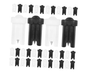 GANAZONO 60pcs Eyelash Glue Bottle Nozzle Pins Anti-blocking Needles for Eyelash Extensions Plastic Lash Glue Bottle Replacement Needles White Black Mix for Salon and Home Use