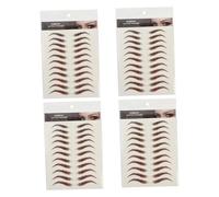 GANAZONO 6d Waterproof Imitation Eyebrow Tattoo Stickers 4pcs Brown Natural Hair-like Temporary Brow Transfers for Women Makeup Grooming
