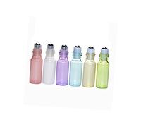 GANAZONO 6pcs 3ml Roll-on Essential Oil Bottles Set Pearlescent Glass Refillable Portable Subpackaging Bottles with Steel Roller Balls for Travel and Aromatherapy