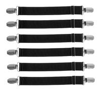 GANAZONO 6pcs Adjustable Motorcycle Boot Straps Tie down Loops Elastic Non-slip Binding Bands 2.5x20cm Black for Riding Pants Clips Multi-functional Motorcycle Accessories