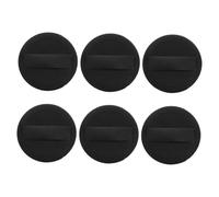 GANAZONO 6pcs Black Faux Leather Ultra-thin Makeup Applicators 54x4mm Soft Crystal Velvet Powder Applicators for Foundation Cosmetics Beauty Face Powder Use