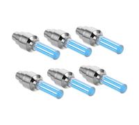 GANAZONO 6pcs Blue LED Bike Wheel Lights with Seven Color Flashing Valve Caps Neon Tire Accessories for Night Riding Safety and Decorative Cycling Firefly Effect