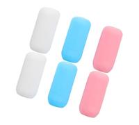 GANAZONO 6pcs Elastic Silicone Travel Bottle Covers Stretchable Leak Sleeves for Lotion Shampoo Dispenser Bottles Multipurpose Protective Travel Accessories White Blue Pink