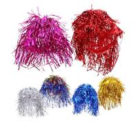 GANAZONO 6PCS Foil Tinsel Wigs Multicolor Metallic Party Cosplay Headwear for Women Men Lightweight Breathable Disco Costume Accessories for Festival Photo Props