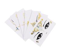 GANAZONO 6pcs Gold Foil Halloween Face Stickers Temporary Masquerade Decals Random Styles for Festival and Cosplay