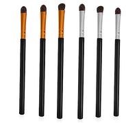 GANAZONO 6Pcs Horse Hair Eyeshadow Brush Professional Makeup Includes Curved Angled and Blending Brushes with Plastic Handles for Home Salon Use