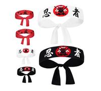GANAZONO 6pcs Japanese Karate Headbands for Men, Breathable Polyester Headbands with Sweat-absorbent Design, Stylish and Distinctive, for Karate Training and Daily Use