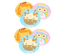 GANAZONO 6pcs Kids Waterproof Cartoon Animal Shower Caps Elastic Band Bathing Hat Hair Cover Set for Toddler Bath Protection in Pink Owl, Blue Giraffe, Orange Lion
