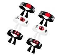 GANAZONO 6pcs Ninja Headband Japanese Karate Band Lightweight Comfortable Fit for Men Women Chef Cooking Fitness Samurai Costume Party Decorations