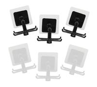 GANAZONO 6pcs No Trace Storage Hooks Multifunctional Non Punching Hangers for Efficient Organization Rotating Design for Sundries Bags and Kitchen Utensils Black White Color