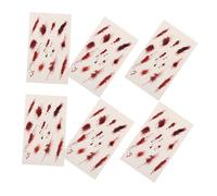GANAZONO 6Pcs Realistic Scar Stickers for Halloween Makeup Durable Fake Wound Decals for Vampire Costume Theatrical Props and Themed Party Decorations
