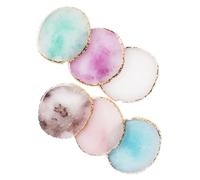 GANAZONO 6pcs Resin Nail Art Palettes Smooth Surface Mixing Tray for Polish Foundation Lipstick Professional Salon and Home Use Creative Chic Design