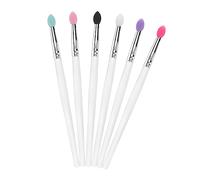 GANAZONO 6pcs Silicone Eye Shadow Brush Set with Large Sequins, Multi-color Cosmetic Applicators for Precise Eye Shadow Makeup Application and Blending, Suitable for Professional and Personal Use