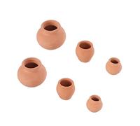 GANAZONO 6pcs Small Mini Clay Pots Terracotta Pot Clay Ceramic Pottery Planter Cactus Flower Nursery Cotta Pots Round Plants Jars for Indoor/Outdoor Succulent Plants, Crafts, Wedding Favor
