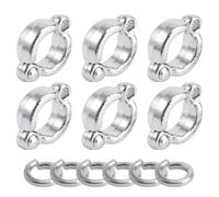 GANAZONO 6pcs Stainless Steel Bird Foot Chain Rings Parrot Leg Rings U-shaped Opening Clips for Outdoor Training and Pet Supplies Size 8 for Budgies and Parakeets
