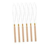 GANAZONO 6pcs Wig Crochet Hook Needle for Hair Extension Loop Needle Pulling Hook Tool Stainless Steel Wire and Bead Stringing Tool