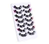 GANAZONO 7 Pairs Colored Lash Extensions Curling False Lashes for Women Cosmetic Faux Eyelashes Vibrant DIY for Makeup Artists and Stage Glamour