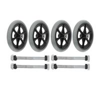 GANAZONO 8 Inch Wheelchair Front Replacement Wheels 4Pcs Grey Sturdy Castor for Wheelchair Mobility and Office Chairs