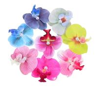 GANAZONO 8pcs Bohemian Flower Clips for Hair with Secure Duckbill Clip and Realistic Butterfly Orchid Decoration, Fake Leather and Imitation Pearl Material, Elegant Floral Hair Accessories