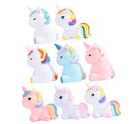 GANAZONO 8Pcs mini unicorn figurines miniature unicorn Model crafts unicorn decorations Small animals baby miniature resin unicorn decor Accessories cartoon statuette animal decorate