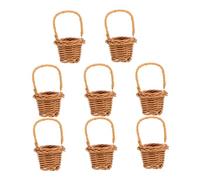 GANAZONO 8pcs Miniature Woven Baskets for Party Favors Tiny Candy Box Decor for Weddings Showers and Crafts Realistic Design and Unique Aesthetic for Picnic Miniatures and Dollhouse