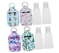 GANAZONO 8pcs Travel Bottle Covers and Mini Perfume Bottle Set with Keychain Holder for Beauty and Personal Care Xs19 Xs22 Xs23 Xs35 Sizes