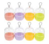 GANAZONO 8pcs Travel Makeup Sponge Cases Portable Beauty Egg Holders Dustproof Storage Box for Cosmetic Puff Organization with Durable Compact Design in Mustard Green Pink