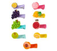 GANAZONO 9pcs Cute Fruit Hair Clips Cartoon Mini Faux Food Charms for Women Girls Playful Accessories for Various Hairstyles Delightful Designs for Daily Wear and Special Events