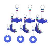 GANAZONO 9pcs Floating Keyring Cartoon Anti-lost Water Buoyant Keychains with Dolphin Shark Lifebuoy Designs for Boating Surfing Beach Swimming Outdoor Water Sports