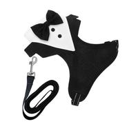 GANAZONO Adjustable Dog Vest Harness with Breathable Mesh Elegant Tuxedo Costume for Weddings and Halloween Leash Attachment Included Stylish Pet Party Suit for Small to Large Dogs