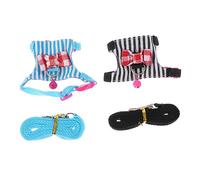 GANAZONO Adjustable Hamster Harness and Decorative Portable Rat Leash Set 2pcs s Size and Black Stripe for Small Pets Chinchillas and Hamsters